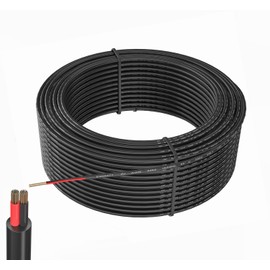 TUOFENG 18/2 Stranded PVC Wire, 66 ft, 12V Low Voltage, OFC for LED Strips, Automotive, Marine