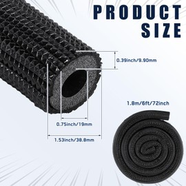 Pangda 4 Pcs 6 ft Pipe Insulation Foam Tube Heat Preservation Insulated Foam Anti Slip Tubing Cover Wrap for Water and Air Conditioning Copper Winter(0.75 x 0.39 x 70.8 Inch,Black)