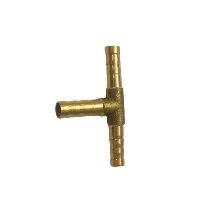 QLXHBOT 1/4" Hose Barb Fitting,Tee 3 way Brass Fitting Intersection/Split
