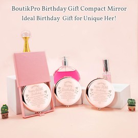 boutikpro Birthday Gifts for Women Makeup Mirror 10th-85th Birthday Gifts for Sister Mom BFF Daughter Grandma Granddaughter - Milestone Birthday Presents 2-in-1 Compact Mirror (50th Birthday)