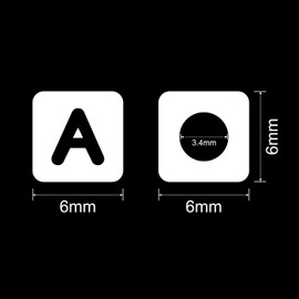 Alphabet Beads,Augshy 1000PCS White Letter Beads Number Cube Beads for Jewelry Making DIY Necklace Bracelet (6mm)