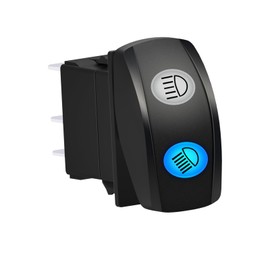 HIGH & Low Beam Rocker Switch 7PIN DPDT ON Off ON Blue Led 3 Positions Waterproof High Low Switch for 12V Marine Boat Car Vehicles Accessories Replacement