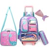 ZBAOGTW Rolling Backpack For Girls 8-12 Elementary School Kids Rolling
