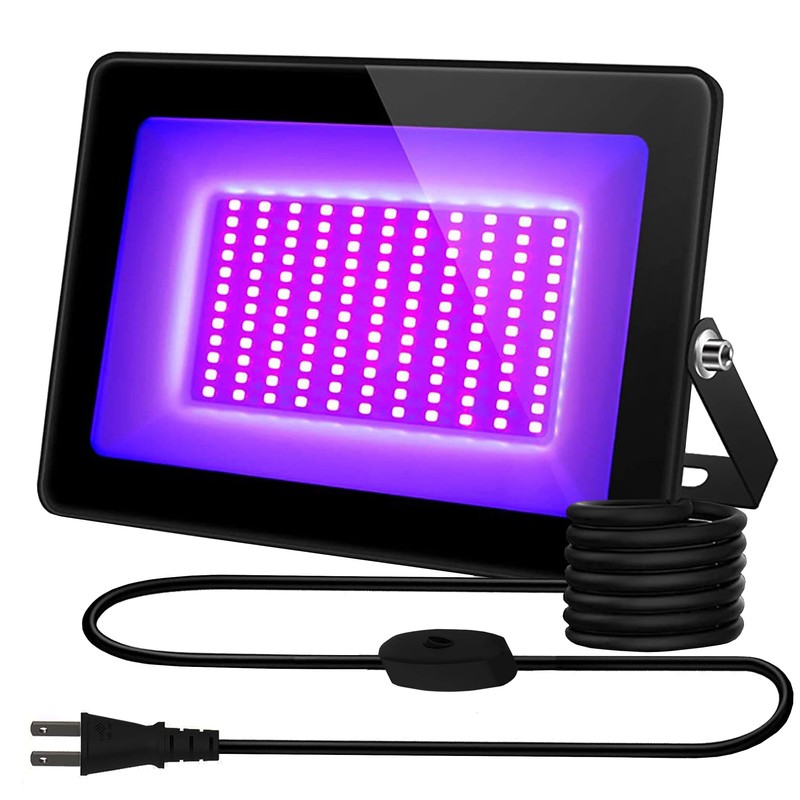 YC Ultraviolet Black Light Floodlight, Waterproof IP65 395-405nm UV Light