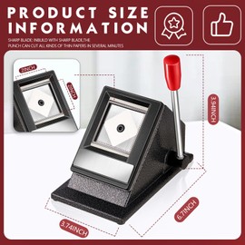 Gisafai Table Top Passport ID Photo Die Cutter 2 x 2 Inches Passport Photo Picture Manual Cutter Punch for U. S. Office Home School Supplies