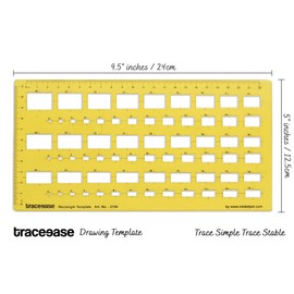 Traceease Geometric Drafting Rectangle Template Drawing Stencil, Designing Template Measuring Ruler