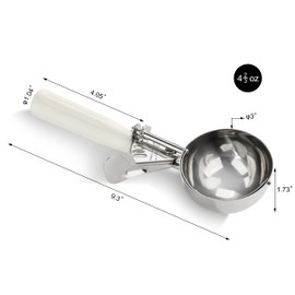 New Star Foodservice 34745 Squeeze Ice Cream Scoop, Stainless Steel, 4.67-Oz, Size 6, White