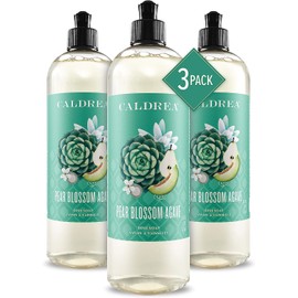 Caldrea Dish Soap, Biodegradable Dishwashing Liquid made with Soap Bark and Aloe Vera, Pear Blossom Agave, 16 oz , 3 Pack