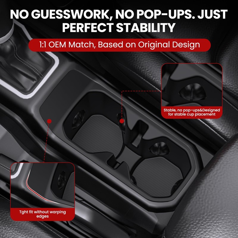 Cup Holder Insert Coaster Fit for Jeep Wrangler & Gladiator