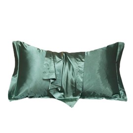 Michear Natural Mulberry Silk Pillowcase for Hair and Skin Health, Standard Size 48x74cm Silk Pillow Case, Soft Smooth Cooling Premium Grade Silk Pillow Covers for Sleeping (Light green)