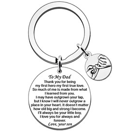 SDOFY Dad Birthday Gifts Dad Gifts from Son Dad Keyring Fathers Day Christmas Gifts for Dad