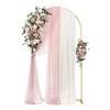 Ling's Moment Wedding Arch Backdrop Stand with Flowers - 7.2FT