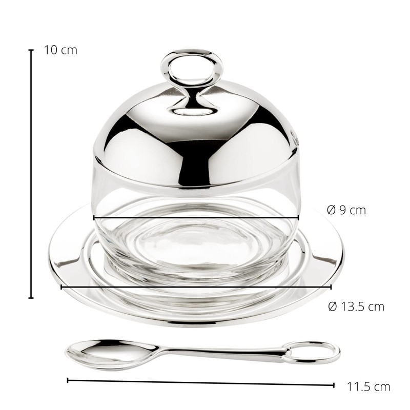 EDZARD Jago Jam Jar (Diameter 10 cm) Elegant Silver-Plated with