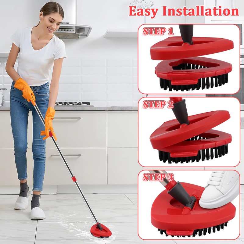 2 PCS O-Ceda Spin Mop Scrub Brush Head Attachments, Scrubbing