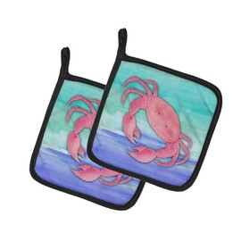 Caroline's Treasures BB7420PTHD Crab Watercolor Decorated Pot Holder, 7.5" x 7.5", Multicolor