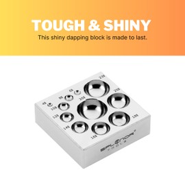 Splenor Tools Steel 11 Cavity Flat Dapping Doming Block - for Jewelry Making - Metal Forming Tool - Shaping Die