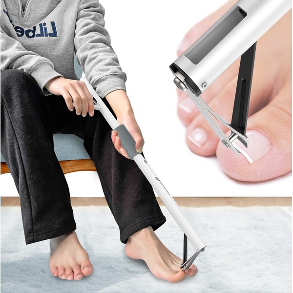 Long Handled Toenail Clippers, Ergonomic Wide Jaw Opening, Ideal for