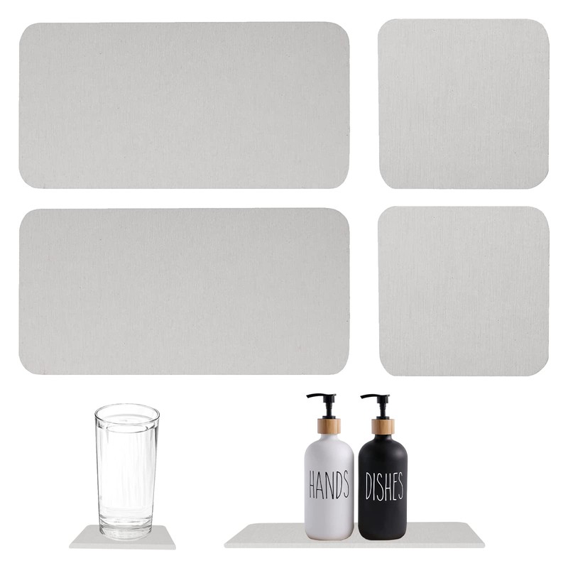 GAESHOW Pack of 4 Water-Absorbent Diatomite Drink Coasters, Quick Drying
