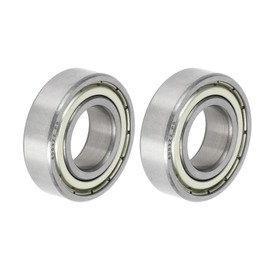 ACROPIX 6003ZZ Deep Groove Ball Bearings P0 17x35x10mm Lubricated Bearings Double Metal Seal Silver Tone Scooter Skateboard Wheel - Pack of 2