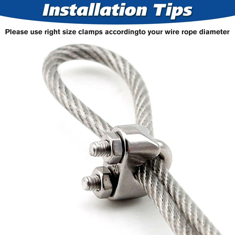 Forbabe Wire Rope Clamp 4 mm Pack of 20 M4