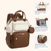 BabbleRoo Leather Diaper Bag Backpack, Multifunction Large Bags with Changing