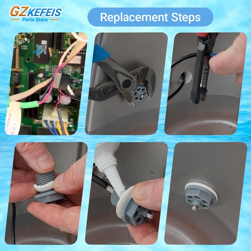6600-166 Hot Tub Temperature Sensor with Curled Finger Connectors &