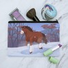 Clydesdale Horse Running in Snow Makeup Cosmetic Bag Organizer Pouch