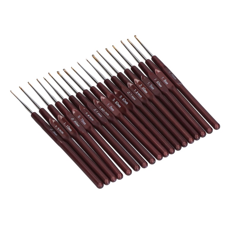 18Pcs Crochet Needle Comfortable Grip Aluminum Material Portable Sweater Needle