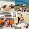 Bohemian Beach Blanket Waterproof Sandproof, 110''×118'' Oversized Sand Free Beach
