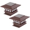 2 Pcs Solar Post Lamp Garden Fence Landscape Light Outdoor