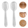 TOYMYTOY 100pcs Disposable Transparent Mini Spoons 8.5cm Individual Packing Bag