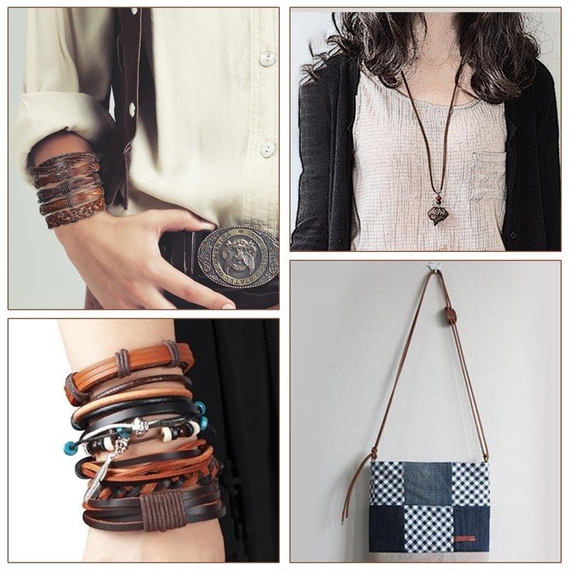 yumcute Genuine Leather Necklace Cord,Leather Cord, Bracelet Making String, Leather