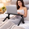 Folding Aluminum Laptop Table with Dual Cooling Fans, Adjustable Notebook