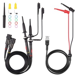 AUTOUTLET 2pcs P2200 200 MHz Oscilloscope Probe Kit, with BNC to Mini Rabber Test Lead Kit, Attenuation Ratio 1X/10X High Precision Scope Oscilloscope Clip Probes