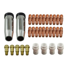 RIVERWELD MIG MAG Contact Tips M8 .035" & 0.9 mm Conical Gas Nozzle 145.0078 Contact Tip Holder 142.0020 Gas Difuser Ceramic 014.0023 for 36KD MB36 Co2 Welding Torch 31pcs
