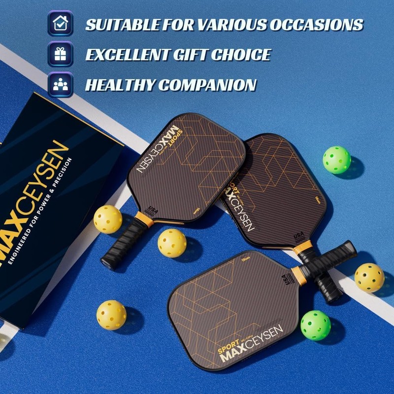 Pickleball Paddles Carbon Fiber Single Paddle USAPA Approved 16MM High