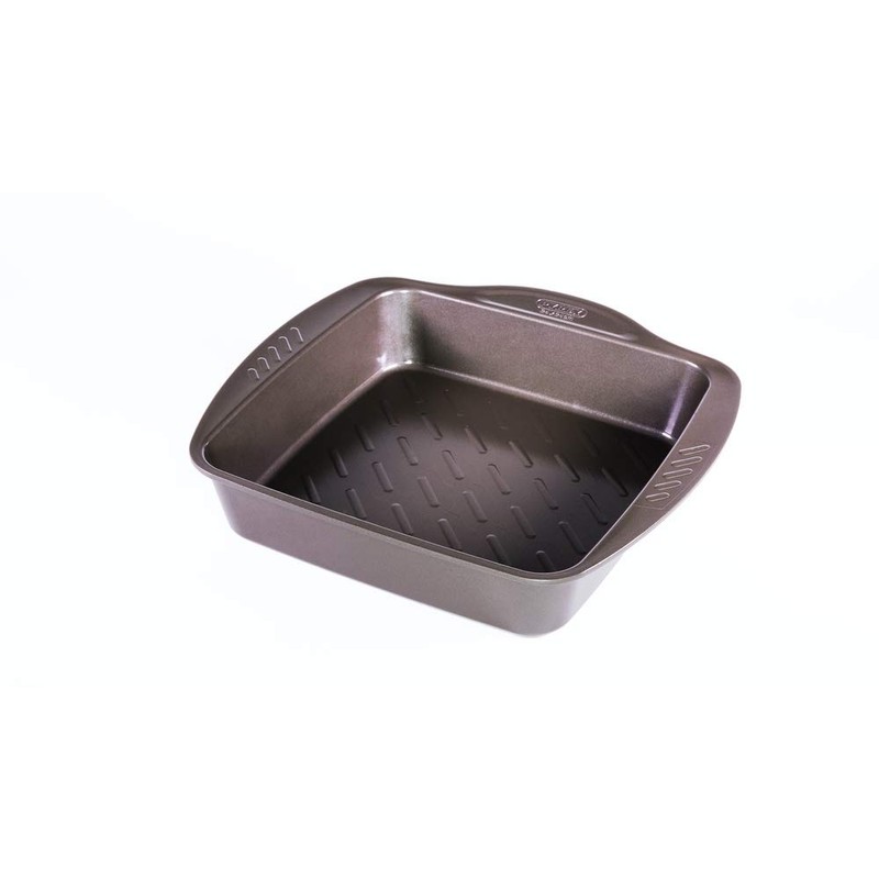 Pyrex asimetriA Metal Easy-Grip Square Roaster 24x24 cm, Carbon Steel,
