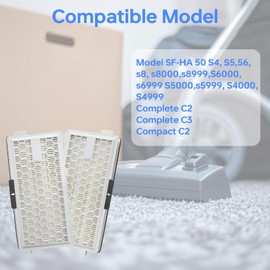 Ryvina HEPA Airclean 50 Filter Replacement Compatible with Miele Active SF-HA50 S4 S5 S6 S8 S8000 S8999 S6000 S6999 S5000 S5999 S4000 S4999, Complete C2 C3 Vacuum Cleaner (4 Packs)