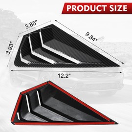 Flixon 2PCS Window Louvers Racing Style Compatible with 2022-2024 Ford Mondeo Fusion, Exterior Rear Side Window Louvers Air Vent Scoop Shades Cover Blinds (Carbon Fiber)