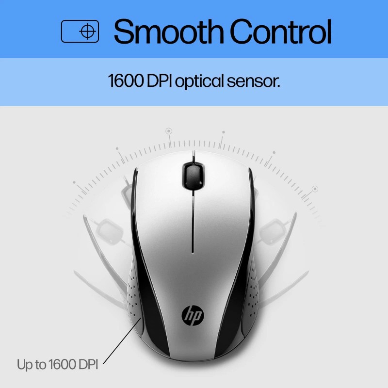 HP X3000 G3 Wireless Optical Mouse Comfortable Design Multi Surface