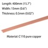 5PCS C110 Copper Flat Bar, 0.02" Thickness x 0.6" Width