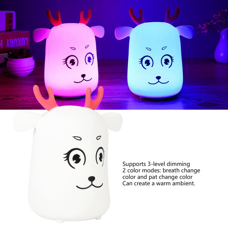 Innovative Cute Deer shaped Silicone Night Light USB Rechargeable Pat