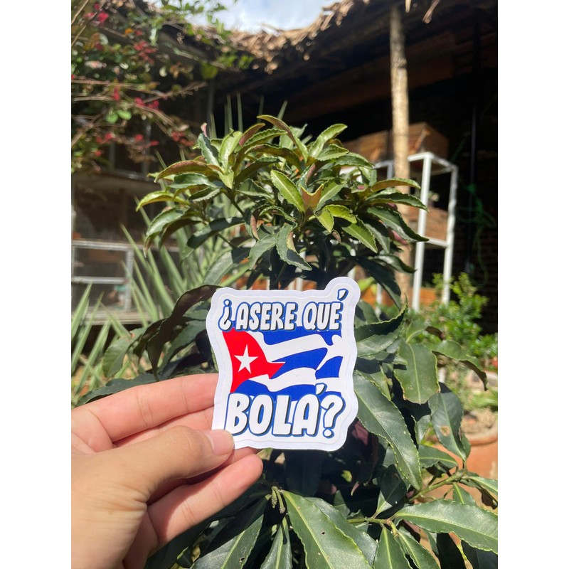 Asere Que Bola Cuban Saying Cuba Flag Vinyl Stickers 3
