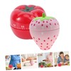 Vaguelly 2Pcs Cartoon Fruit Clock Kitchen Timer Adorable Strawberry Desktop