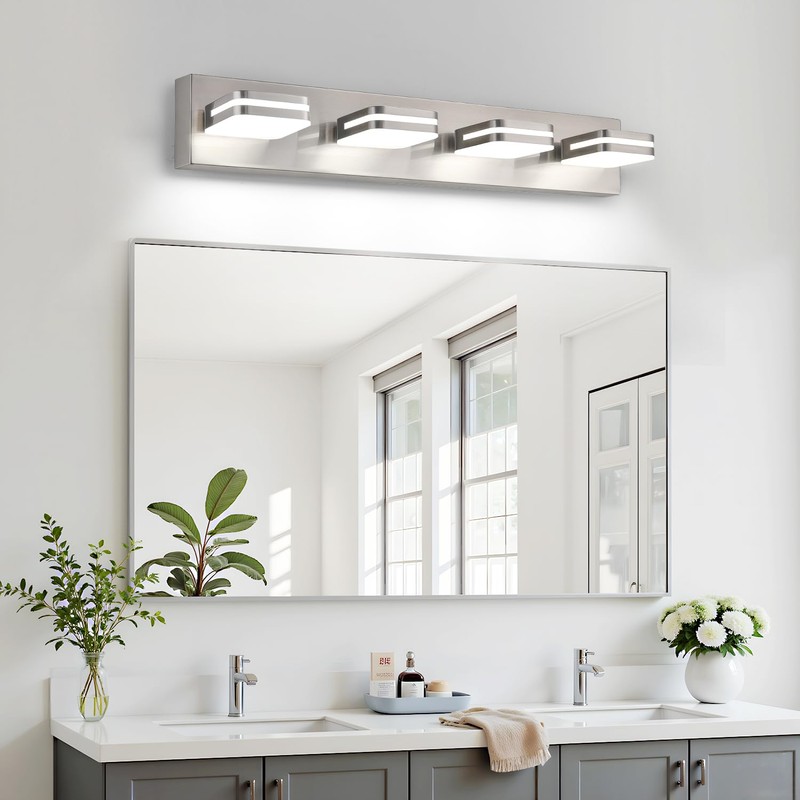 360° Rotate LED Bathroom Vanity Light Fixtures, 1600LM Acrylic Brushed