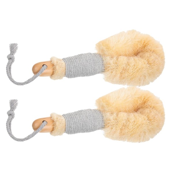 Ipetboom Pack Natural Shower Bath Brush Gentle Back Scrubber for