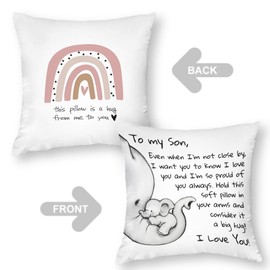 KEIROUTK Cushion Covers 45 x 45 Son Gifts from Parents Son Cushion Cover Throw Pillow Cover Cushion Case for Son from Mum Dad Son Birthday Gifts Home Bedroom Cushion Covers Sofa Decorative 18x18 inch