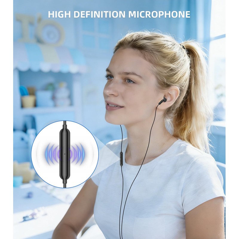 iMangoo Wired Earbuds USB C Headphones Headset with Microphone for