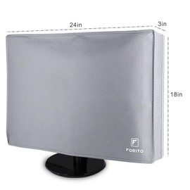 23" 24" 25" Univesal Monitor Dust Cover Scratch Resistance Nonwoven Full Body Sleeve for 23" 24" 25" Computer Monitor LED LCD Screem (Size: 24W x 18H x 3D)-Gray