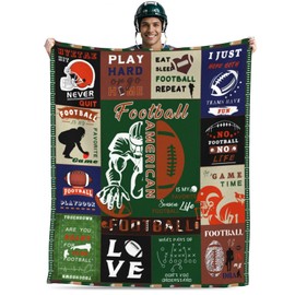 Agoiuty Gifts for Football Players/Lovers,Football Accessories, Football Coach Gifts, Football Gift for Men Women, Football Team Gifts, Football Blanket 50'' x 60'' (Football Blanket, 50'' x 60'')